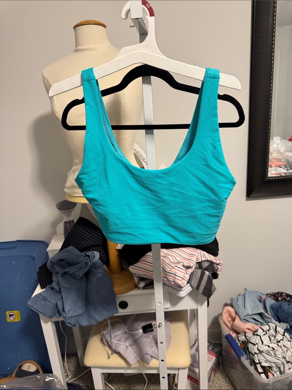 Gymshark Ribbed Scoop Sports Bra - Turquoise